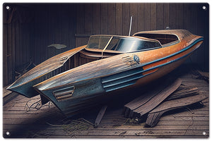 Retro Metal Sign - Concept Speedster Boat